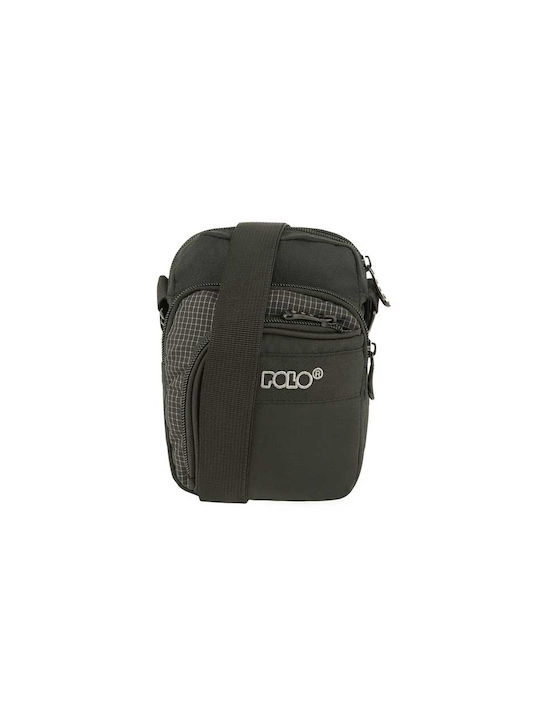 Polo Shoulder / Crossbody Bag with Zipper, Internal Compartments & Adjustable Strap Black 13x10cm