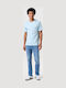 Texas Men's Jeans Pants with Slim Straight Application Blue