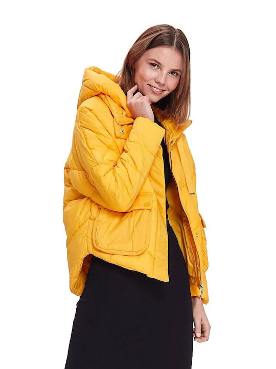 Top Secret Scurt Jachetă de femei Puffer pentru iarnă Yellow