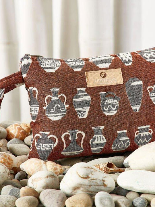 Whitegg Beach Bag with Ethnic design Brown