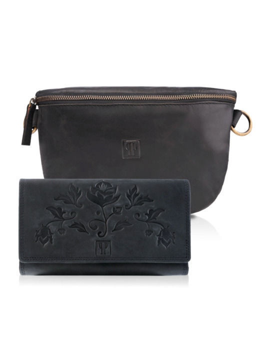 Paolo Peruzzi Leather Waist Bag Black