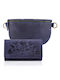 Leather Waist Bag Navy Blue