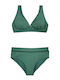 Bonito Bikini Set Triangle Top & Slip Bottom Green