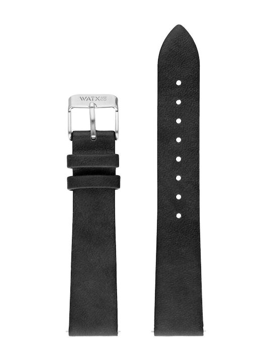 WATX & CO Δερμάτινο Λουράκι Μαύρο 38mm