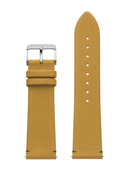 WATX & CO Δερμάτινο Λουράκι Κίτρινο 44mm