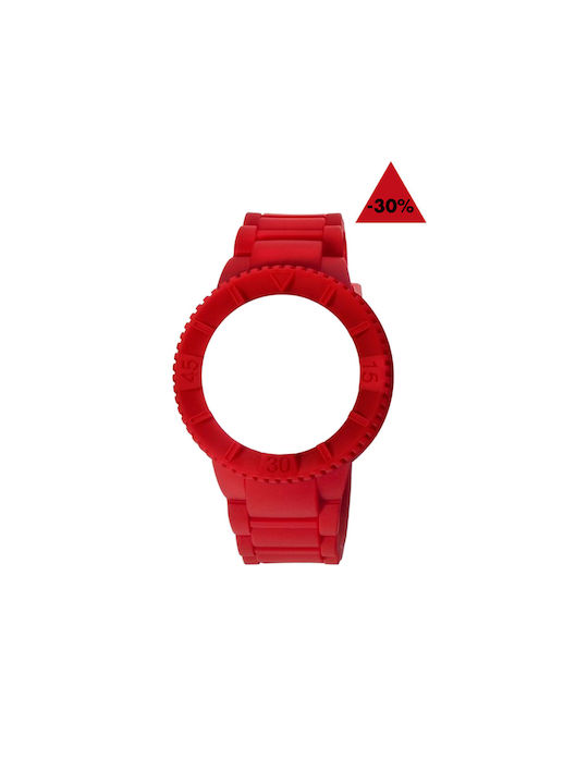WATX & CO Καουτσούκ Λουράκι Κόκκινο 43mm