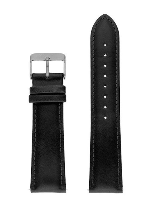 WATX & CO Δερμάτινο Λουράκι Μαύρο 44mm