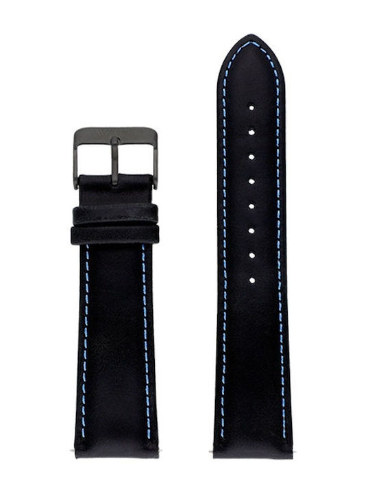WATX & CO Δερμάτινο Λουράκι Μαύρο 44mm