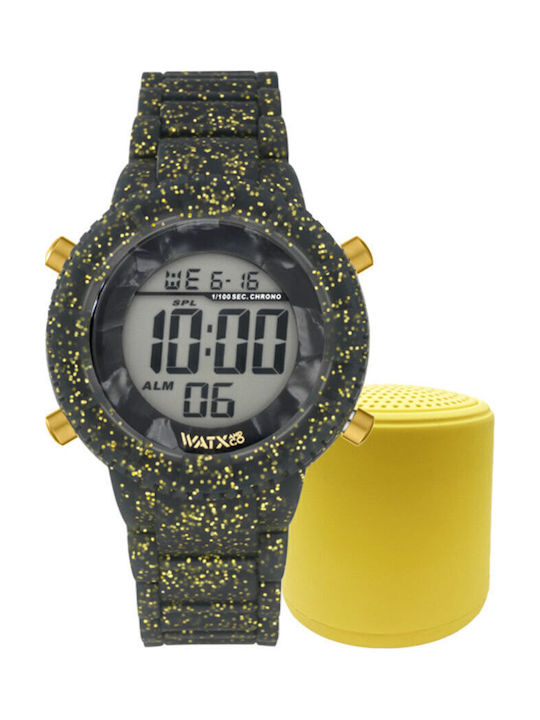 WATX & CO Women's Watch with Black Rubber Strap