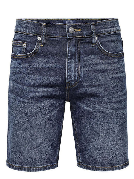 Ανδρική Βερμούδα Τζιν Dark Blue Denim