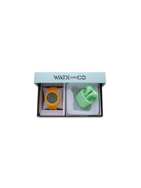 WATX & CO Uhr mit Gelb Kautschukarmband