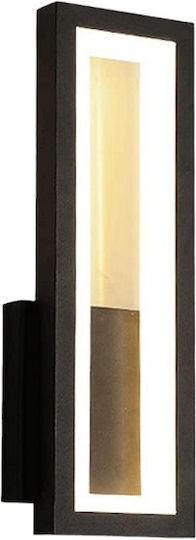 Modern Leuchte Wand mit Integrierter LED und Warmweißes Licht Schwarz 32x12.5x5cm