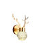 H21 Modern Wandleuchte mit Integrierte LED und Warmes Weiß Licht Gold 8.5x8.5x21cm