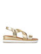 Flache Sandalen für Damen in Gold Farbe