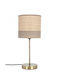 Bizzotto Aylen Fabric Table Lamp for Socket E14 with Beige Shade and Gold Base