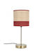 Bizzotto Aylen Fabric Table Lamp for Socket E14 with Red Shade and Gold Base 2pcs