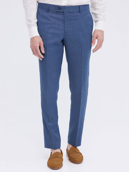 Classic Blue Ruffle Plaid Plaid Trousers Narrow Line Aristoteli Bitsiani