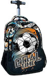 Back Me Up Soccer Σχολική Τσάντα Τρόλεϊ Δημοτικού σε Μαύρο χρώμα 30lt