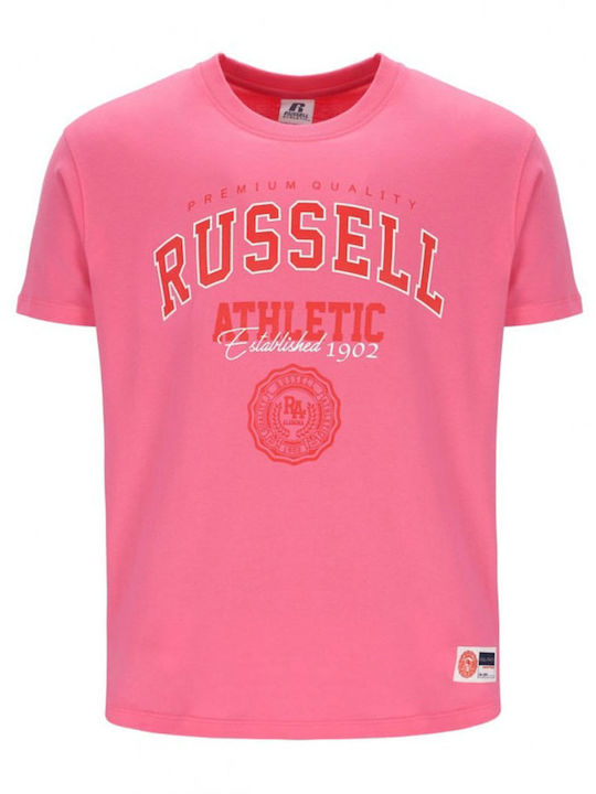 Russell Athletic Herren Sportliches Kurzarmshirt Pink
