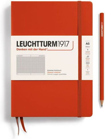 Leuchtturm1917 Notizbuch A5 Quadrat Rot