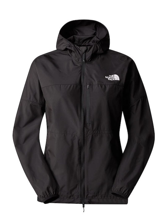 The North Face Higher Women's Running Short Lifestyle Jacket Waterproof and Windproof for Spring or Autumn with Hood Black