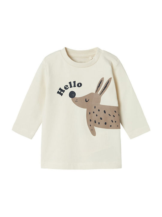 Name It Kids' Shirt Long Sleeve White Dinos