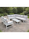 Woodwell Garten- und Outdoor-Möbelsets Wohnzimmer Typsatz 6 Stück Weiß mit Kissen E6870,2