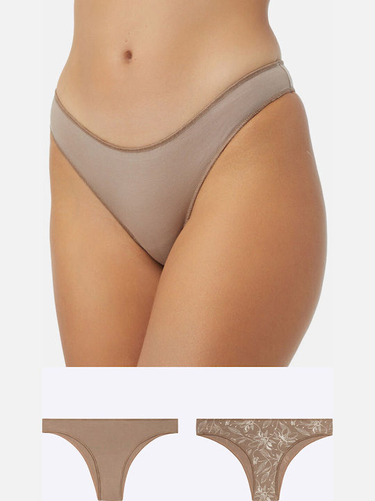 Minerva Fimelle Γυναικεία Slip 2Pack Mocha