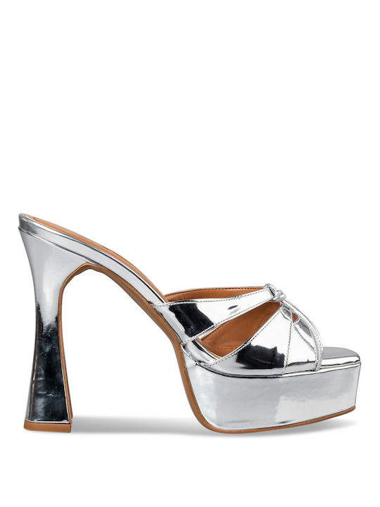 Envie Shoes Mules mit Absatz in Silber Farbe