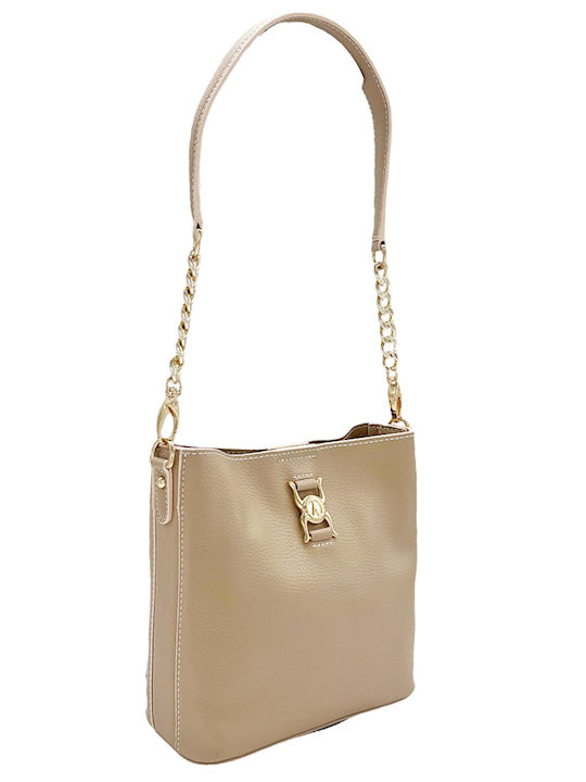 La tour Eiffel Leder Damen Tasche Schulter Beige