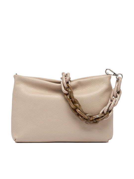 Leather Women's Bag Shoulder Beige