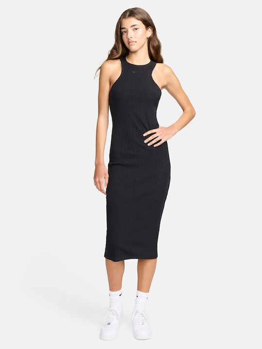 Nike Sportswear Midi Αθλητικό Φόρεμα Αμάνικο Μαύρο