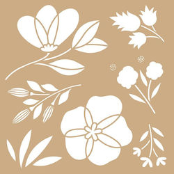 Stencil Artemio 20x20cm Kraft Set 2 Pieces Flowers