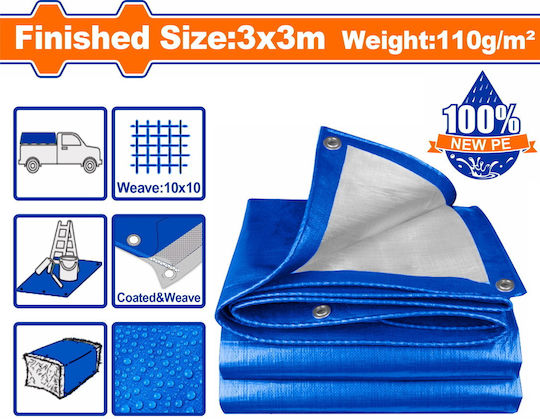 Wadfow Αδιάβροχος Μουσαμάς 110gr/m² 3x3μ. Ελαφρού Τύπου Πολύχρωμος