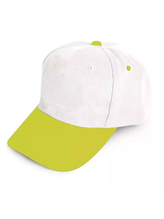Mercan Παιδικό Καπέλο Jockey Υφασμάτινο Λευκό - Κίτρινο