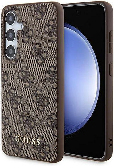 Guess Metal Gold Logo Umschlag Rückseite Kunststoff / Synthetisches Leder Gold (Galaxy S24)
