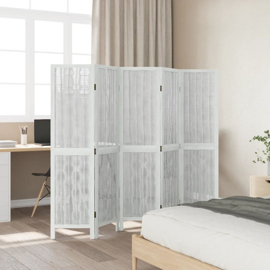 vidaXL Decorative Room Divider Wooden with 5 Panels 175x160cm
