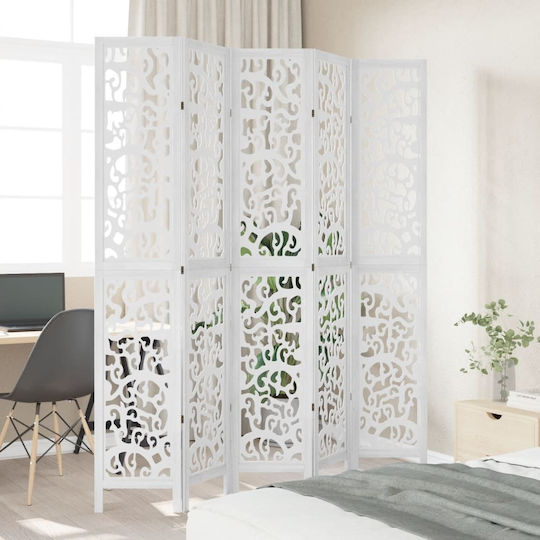 vidaXL Dekorativer Raumteiler Hölzernes mit 5 Paneelen 175x220cm