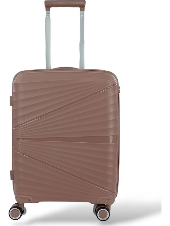 Playbags Куфар за пътуване Кабинен Твърд Розов с 4 Колела Височина 55см