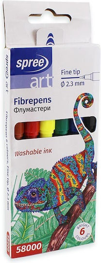 Spree Waschbare Zeichenmarker 2.3mm Set 6Stück