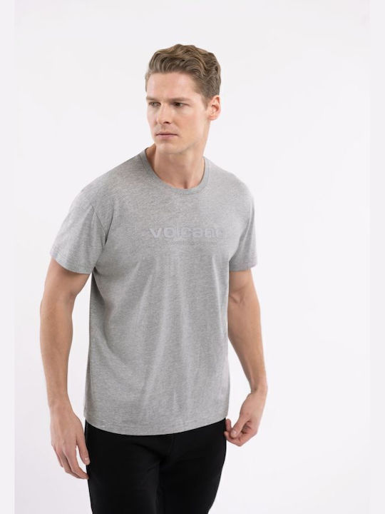 Volcano Ανδρικό T-shirt Κοντομάνικο Light Grey