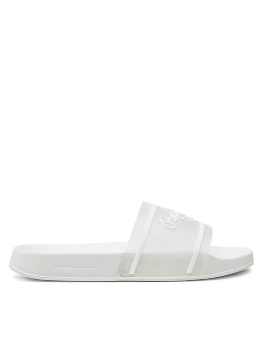 Pepe Jeans Slides în Alb Culore