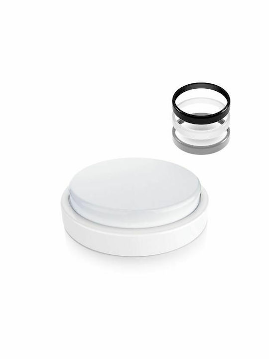 Fos me Επιτοίχια Εξωτερική Πλαφονιέρα LED IP54 18W με Φυσικό Λευκό Φως
