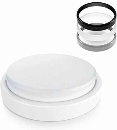 Fos me Επιτοίχια Εξωτερική Πλαφονιέρα LED IP54 18W με Φυσικό Λευκό Φως