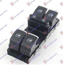 Front Window Switch Front Quadruple Black Silver 10pin Vw Touareg 10-14 7p6959857 Left 1 pc