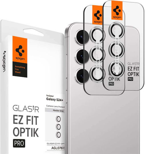 Spigen Optik Pro EZ Fit Προστασία Κάμερας Tempered Glass Γκρι για το Samsung Galaxy S24 Plus