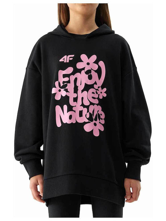 4F Kids Sweatshirt with Hood Black