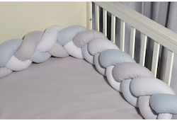 Baby Oliver Crib Bumpers Braided Inside White-yellow-grey 20x200cm