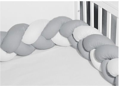 Baby Oliver Crib Bumpers Braided Inside White-grey 20x200cm