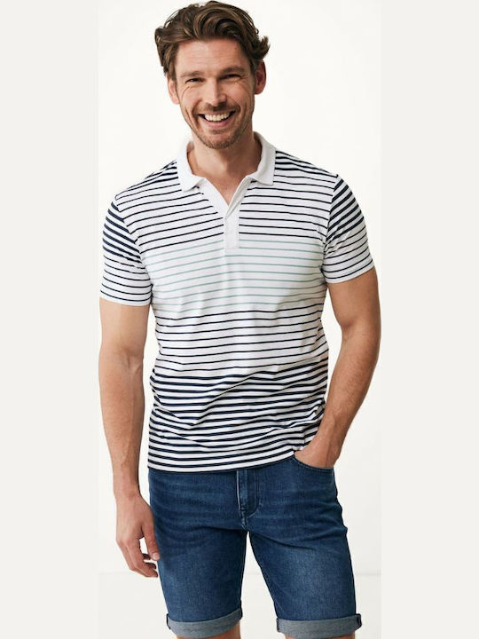 Mexx Fashion Ανδρικό Polo Κοντομάνικο Λευκό Ρίγ...
